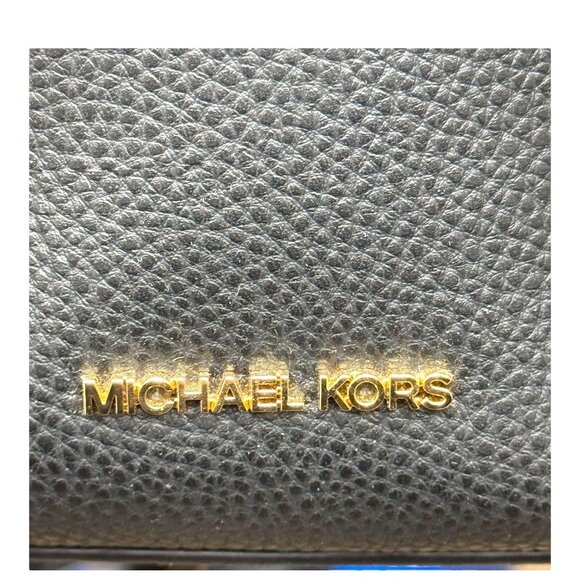 Michael Kors Mina Jet Set Chain Small Black Pebbled Leather Hobo Crossbody Bag - Picture 2 of 11